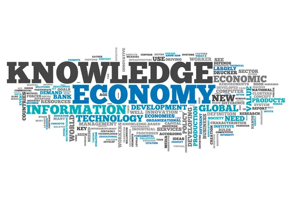 Wort "Wissensökonomie" — Stockfoto
