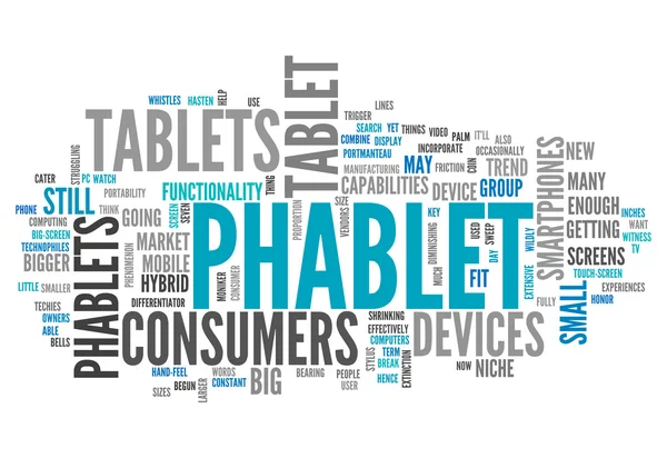 Phablet λέξη σύννεφο — Φωτογραφία Αρχείου