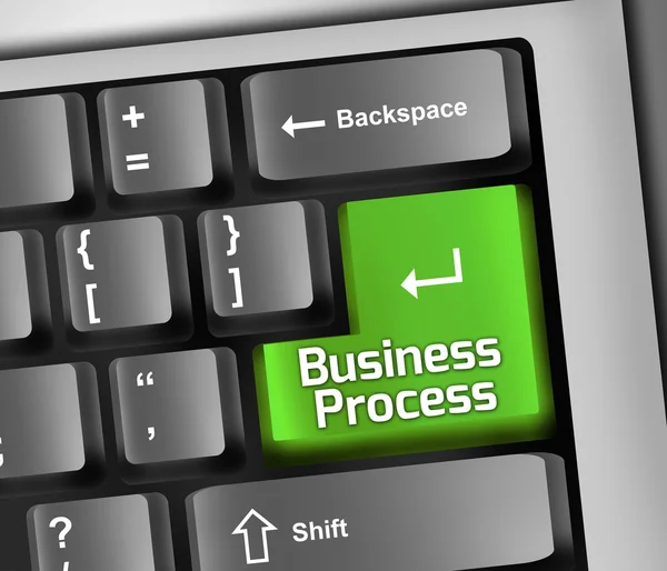 Keyboard Business Process — Stock Photo, Image
