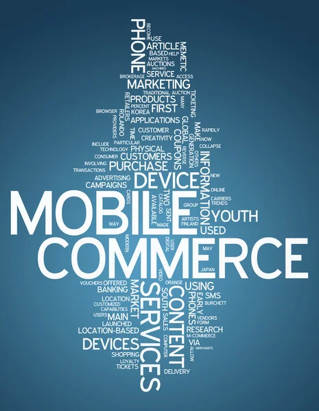 Word Cloud Commercio mobile — Foto Stock