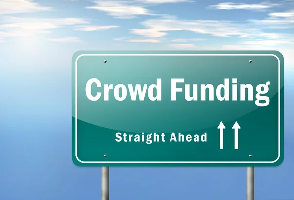 Highway Signpost Crowd Funding — Stock Photo, Image