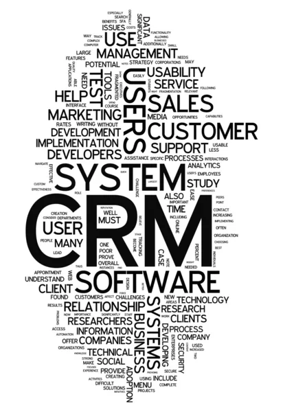 Slovo Cloud Crm - řízení vztahů se zákazníky — Stock fotografie