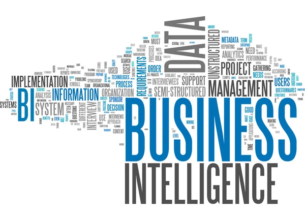 Slovo mrak Business Intelligence — Stock fotografie
