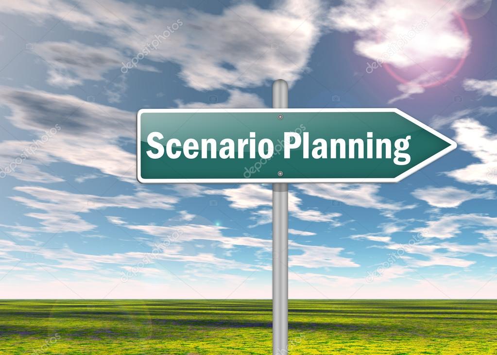 Signpost with Scenario Planning wording
