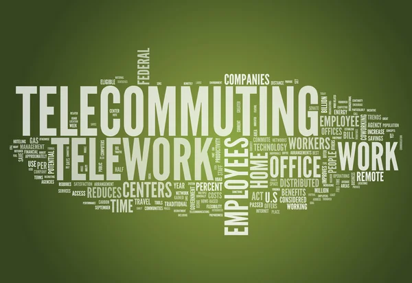 Nube de palabras Telecommuting —  Fotos de Stock