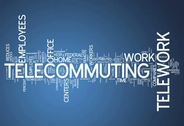 Nube de palabras Telecommuting — Foto de Stock