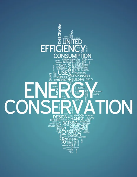 Word Cloud Energy Conservation — Stock Photo, Image