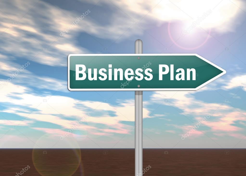 Signpost with Business Plan wording