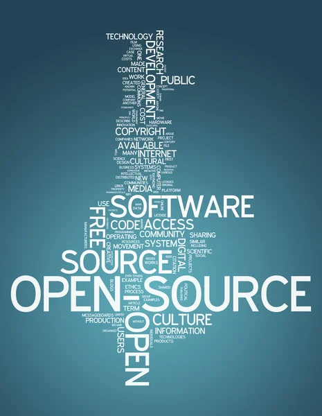 Word Cloud Open Source — Foto Stock