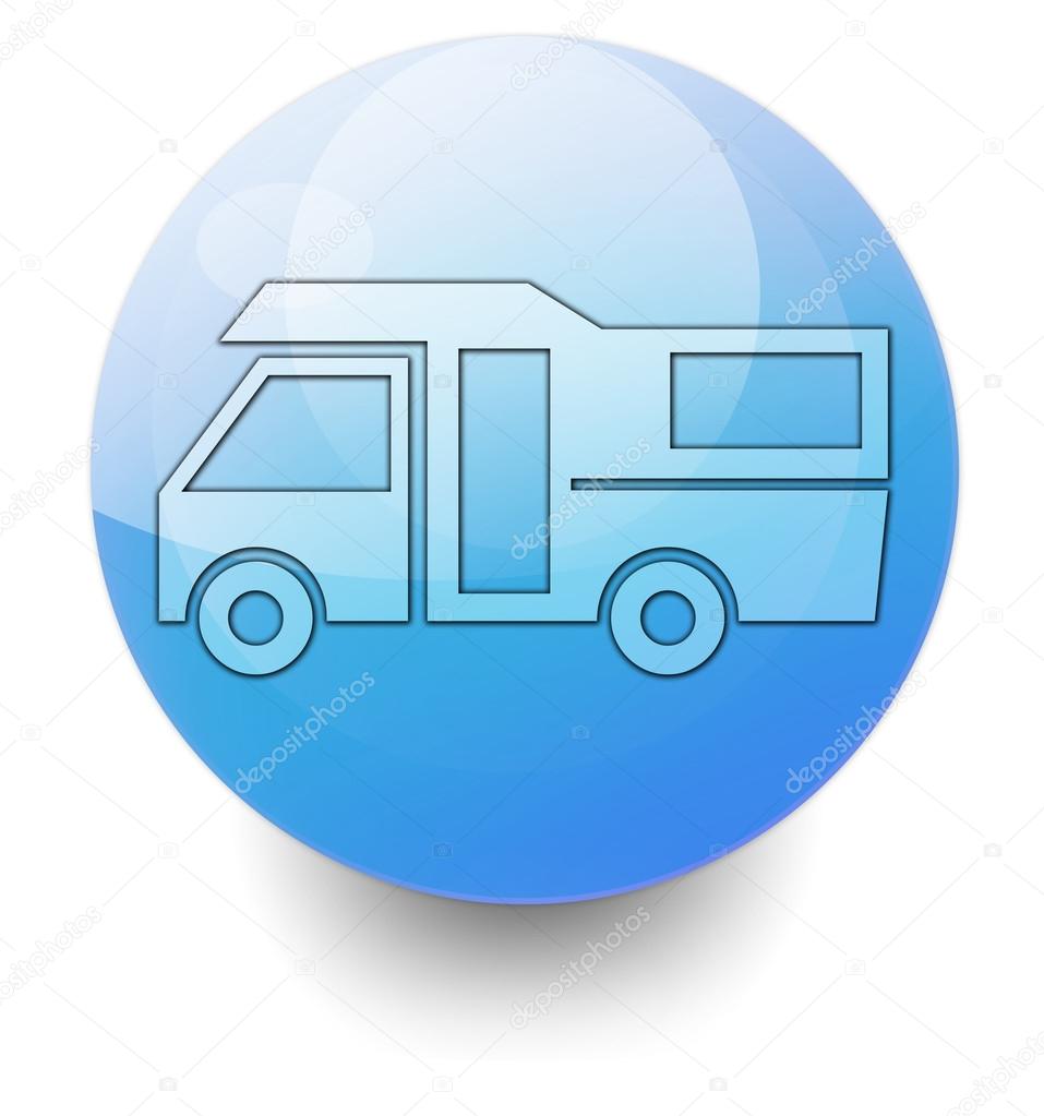 Icon, Button, Pictogram Motorhome