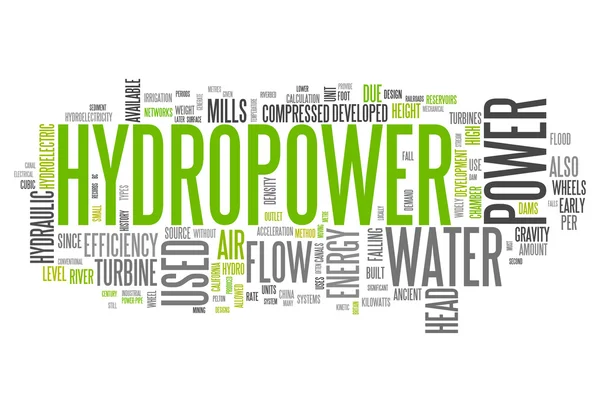 Word Cloud Hydropower — Stock Photo, Image