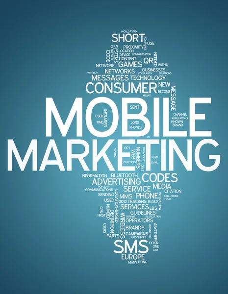 Słowo Cloud Marketing mobilny — Zdjęcie stockowe