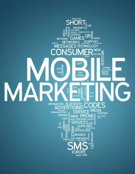 Word Cloud mobiele Marketing — Stockfoto