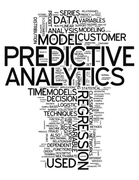 Szó felhő Predictive Analytics erősségeit — Stock Fotó