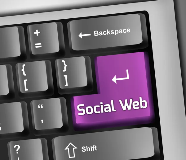 Ilustração de teclado Social Web — Fotografia de Stock