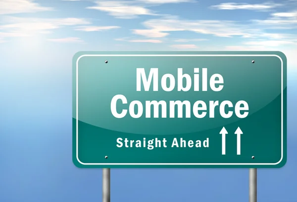 Highway Signpost Mobile Commerce — Stock Photo, Image