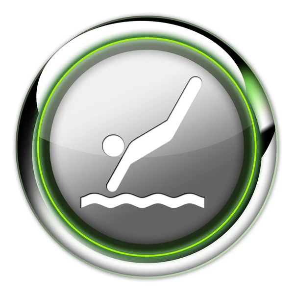 Piktogram ikona, przycisk, nurkowanie — Zdjęcie stockowe