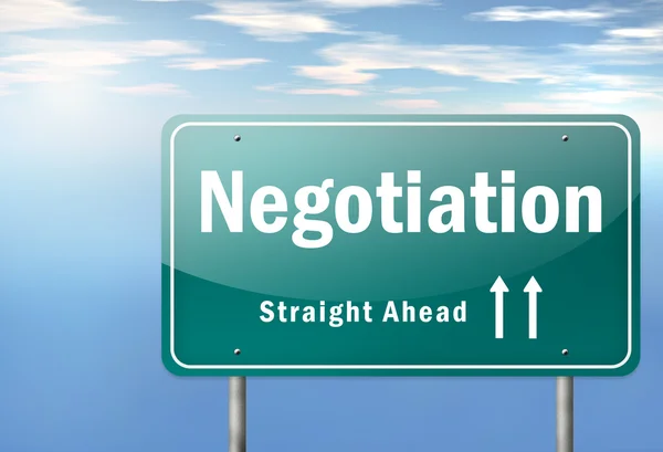 Highway Signpost Negotiation — Stock Photo, Image