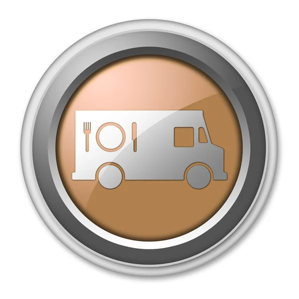 Pictogram, knop, Pictogram voedsel vrachtwagen — Stockfoto