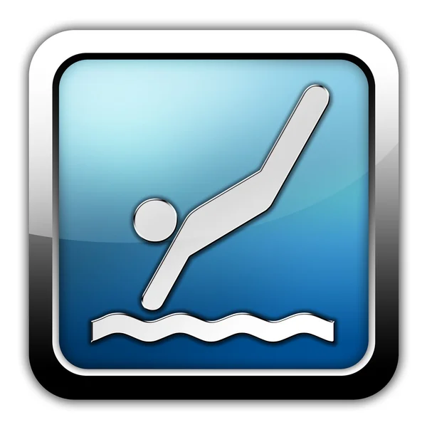 Piktogram ikona, przycisk, nurkowanie — Zdjęcie stockowe