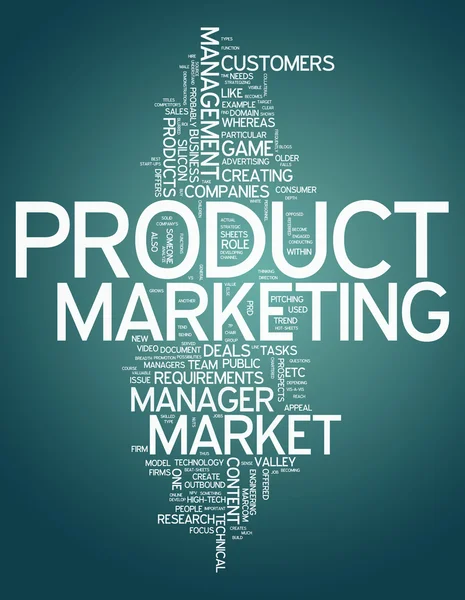 Słowo Cloud produkt Marketing — Zdjęcie stockowe