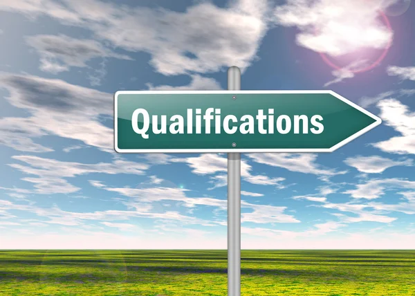Signpost Qualifications — Stock Photo, Image