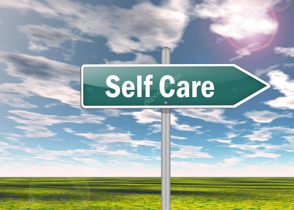 Signpost with Self Care wording