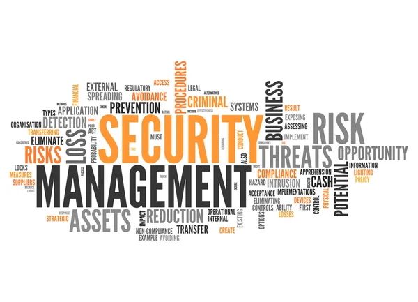 Gestión de seguridad de Word Cloud — Foto de Stock