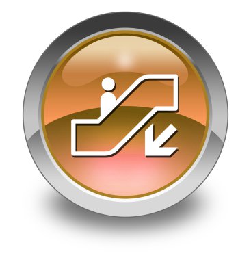 Simge, düğme, piktogram yürüyen merdivenle