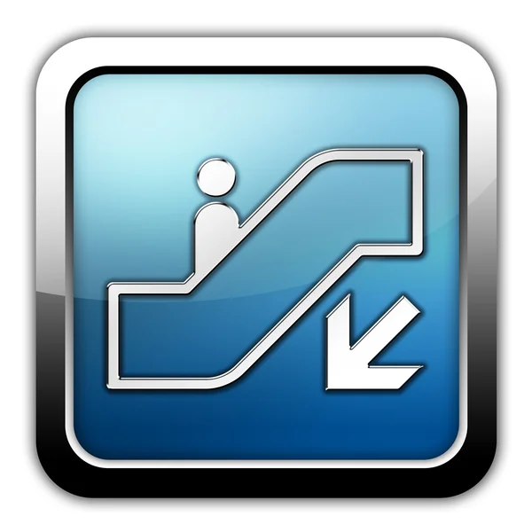 Icon, Button, Pictogram Escalator Down — Stock Photo, Image