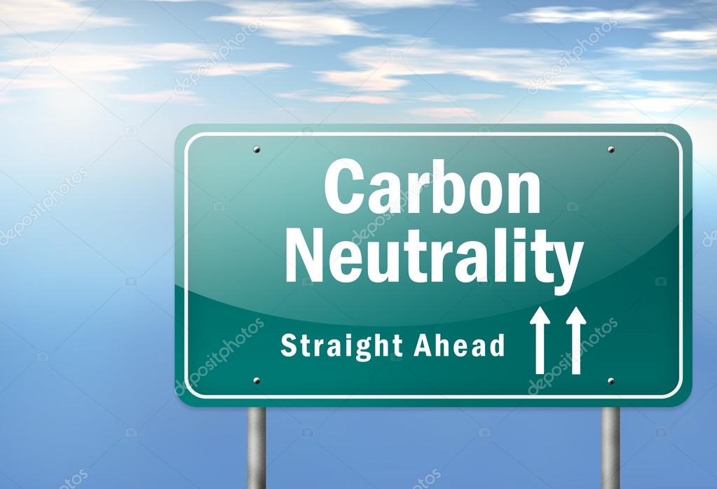 Highway Signpost Carbon Neutrality