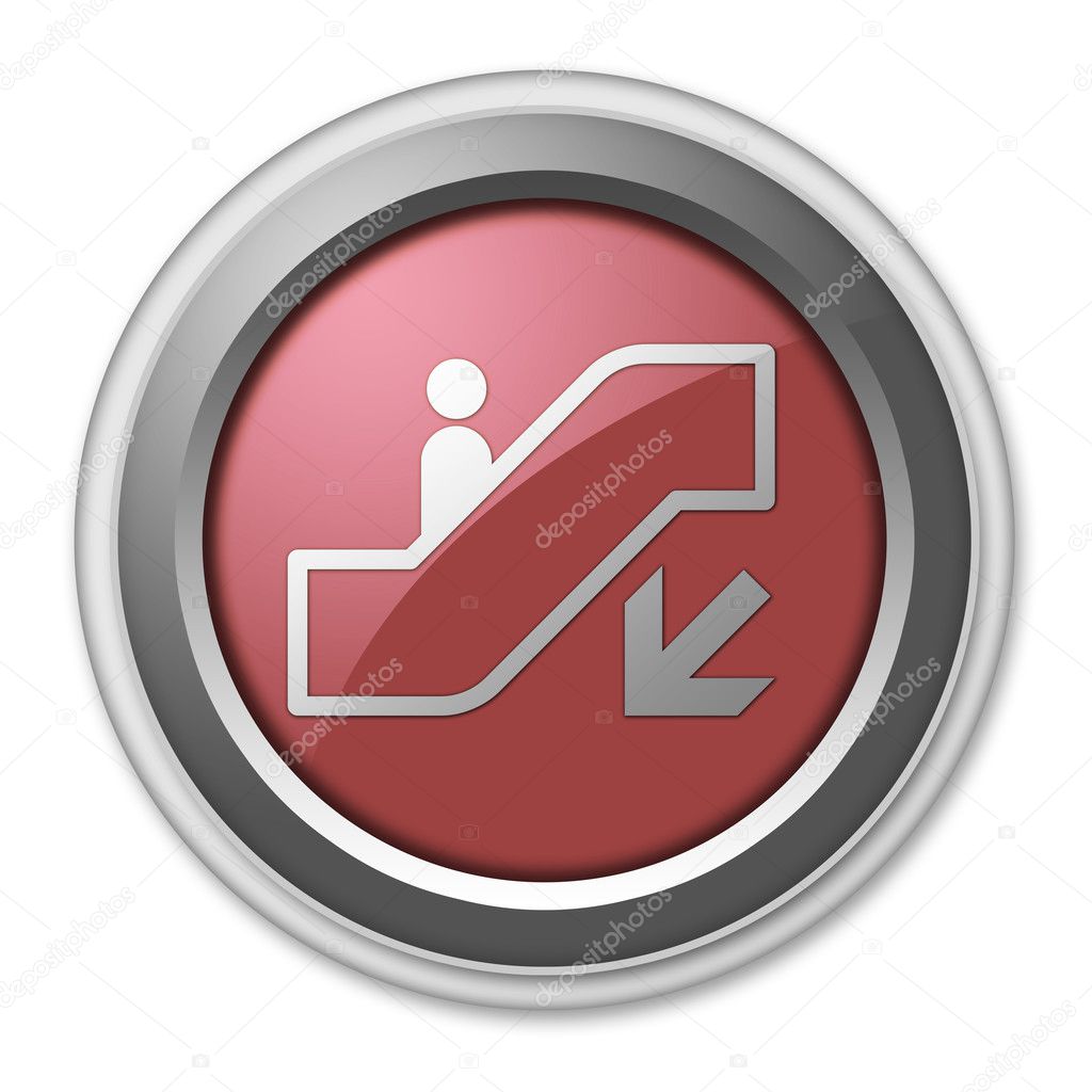 Icon, Button, Pictogram Escalator Down