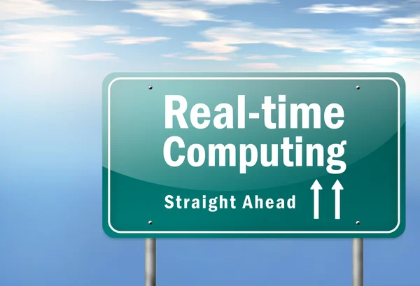 Highway Signpost Real-time Computing — Stock Photo, Image