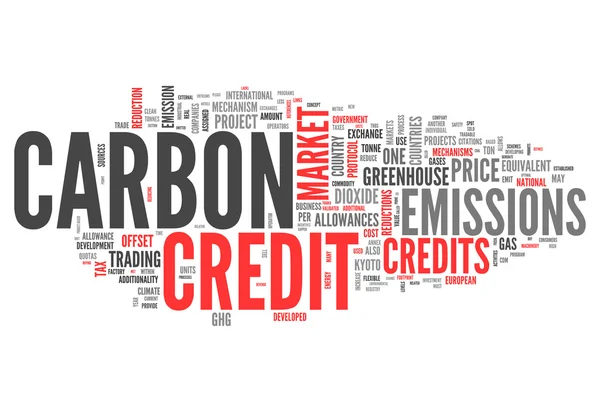 Слово "углеродный кредит" — стоковое фото
