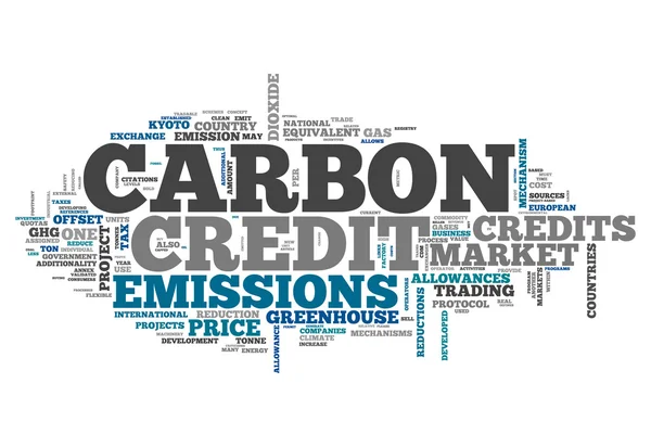 Parola cloud carbon credit — Foto Stock