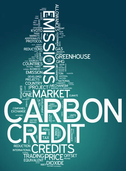 Parola cloud carbon credit — Foto Stock