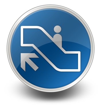 Simge, düğme, piktogram yürüyen merdiven yukarı