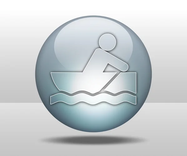 Pictogram, knop, Pictogram Rowboating — Stockfoto