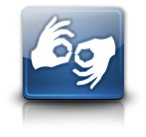 Ikona, przycisk, piktogram języka migowego — Zdjęcie stockowe