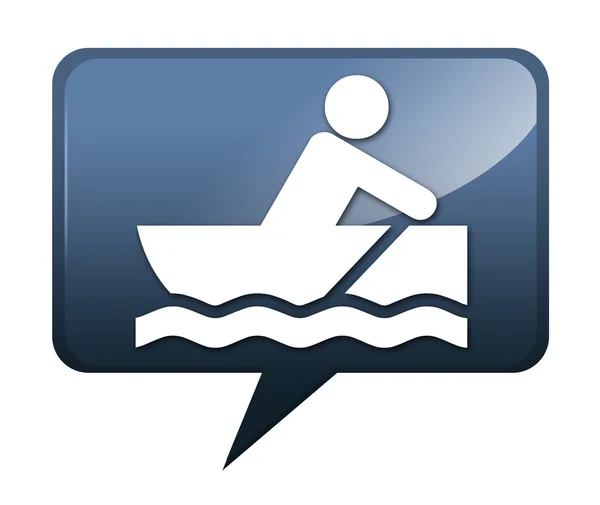 Icono, Botón, Pictograma Rowboating — Foto de Stock