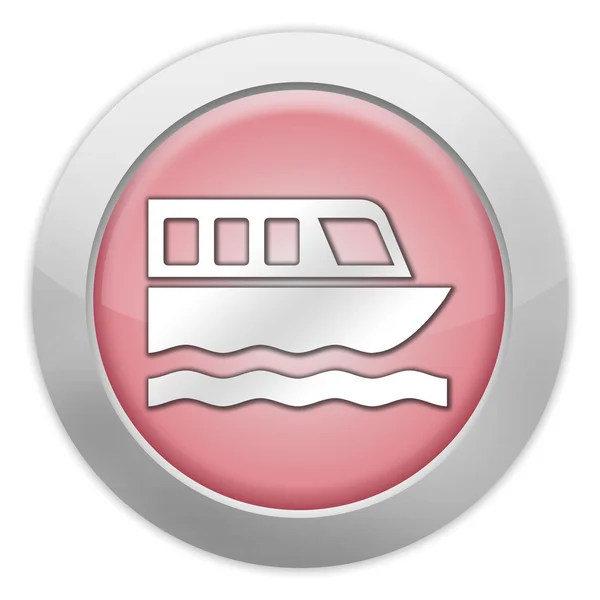 Περιήγηση με πλοιάριο εικονόγραμμα εικονίδιο, κουμπί, — Φωτογραφία Αρχείου