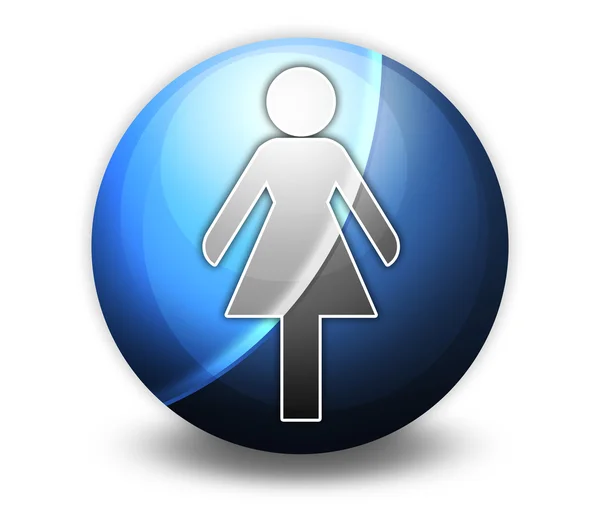 Pictogram, knop, Pictogram dames toilet — Stockfoto