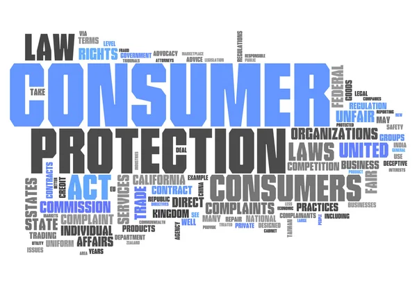 Nuvem de palavras proteção do consumidor — Fotografia de Stock