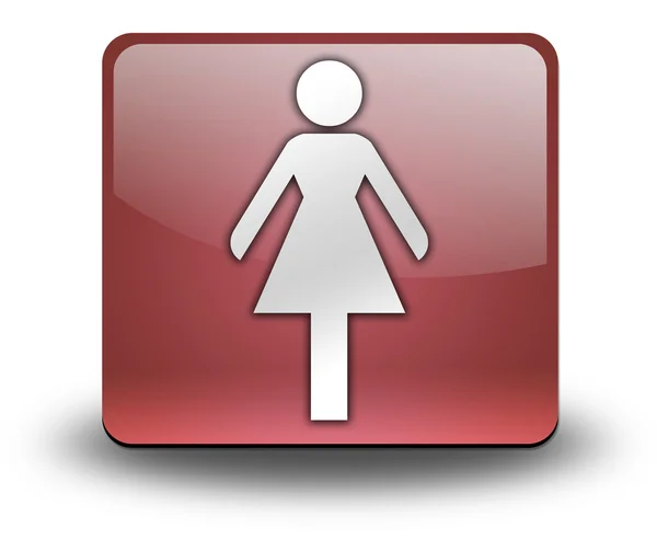 Icono, Botón, Pictograma baño de señoras — Foto de Stock