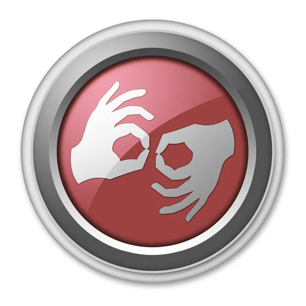 Ikona, przycisk, piktogram języka migowego — Zdjęcie stockowe
