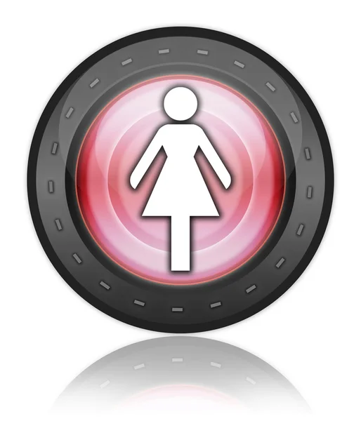 Pictogram, knop, Pictogram met dames toilet symbool — ストック写真