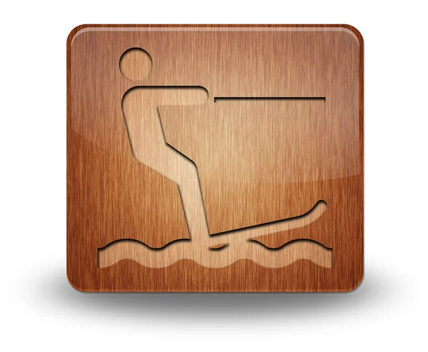 Pictogram, knop, Pictogram waterskiën — Stockfoto