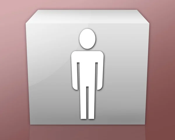 图标，按钮，象形图男士洗手间 — 图库照片