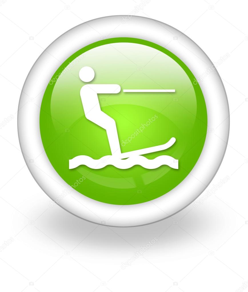Icon, Button, Pictogram Water Skiing