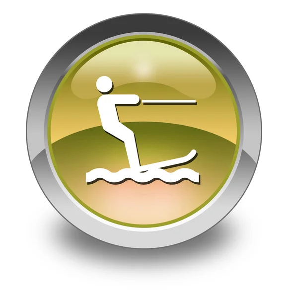 Icon, Button, Pictogram Water Skiing — Stock Photo, Image